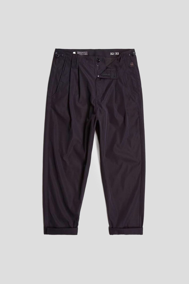 Ανδρικό-Μαύρο-Raw-Pleated-Trousers-Chino-G-STAR