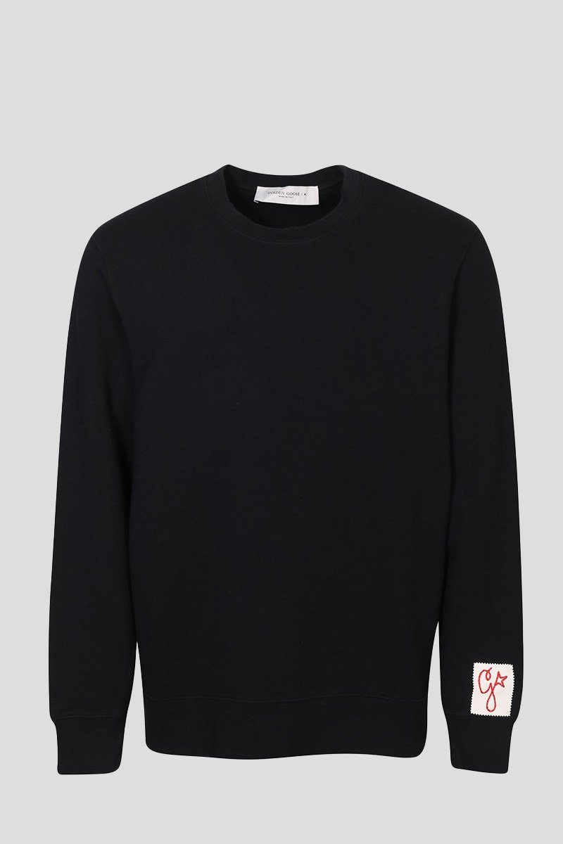 Ανδρικό Μαύρο Regular Distrezzed Sweater GOLDEN GOOSE