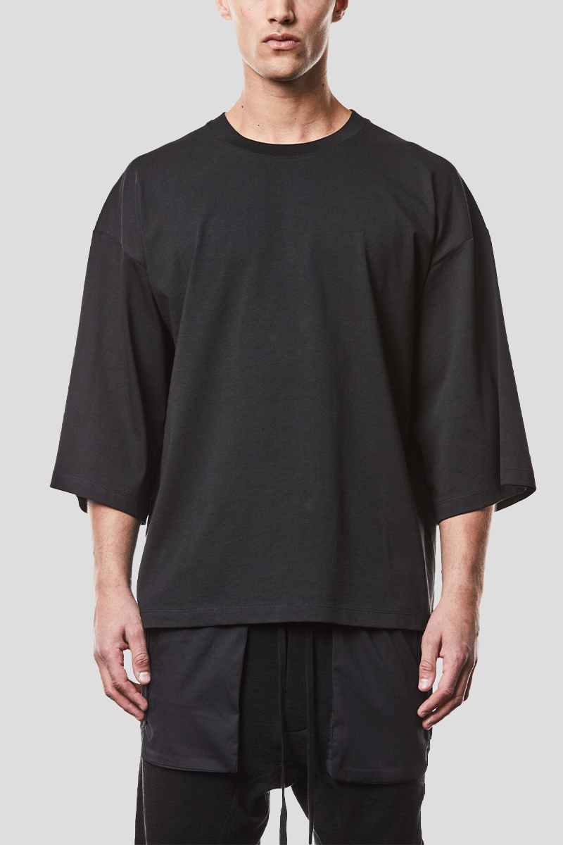 Ανδρικό-Μαύρο-Round-Neck-Shirt-THOM-KROM