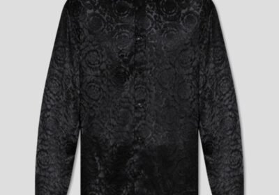 Ανδρικό-Μαύρο-Shirt-With-Transparent-Pattern-VERSACE