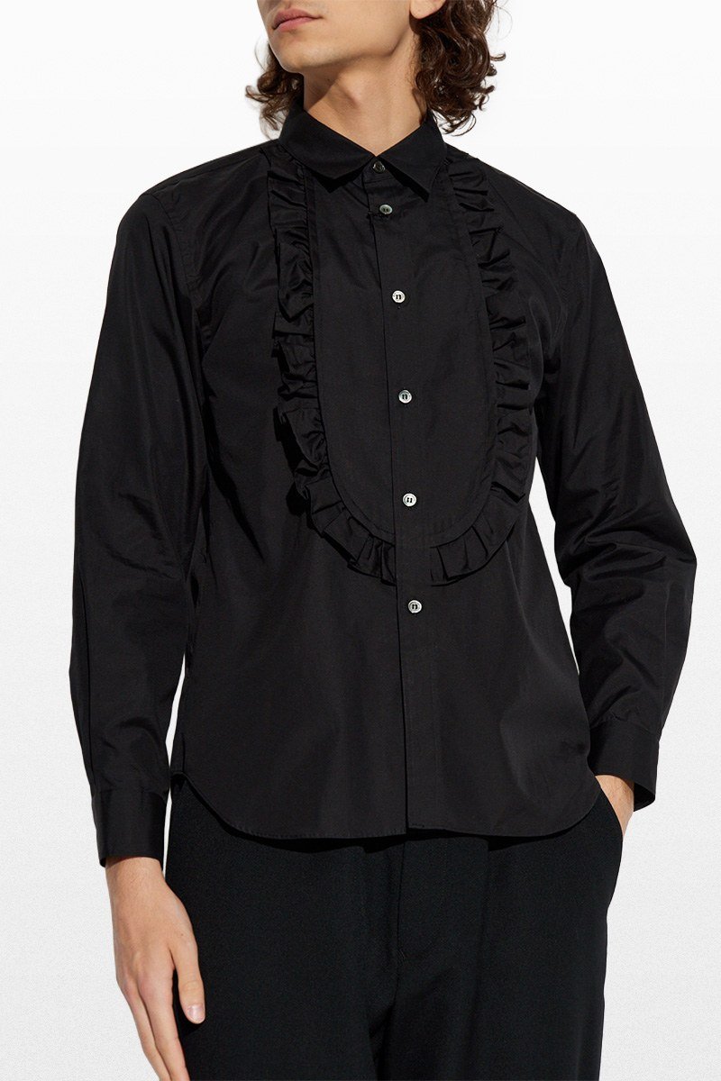 Ανδρικό Μαύρο Shirt with Jabot BLACK COMME DES GARÇONS