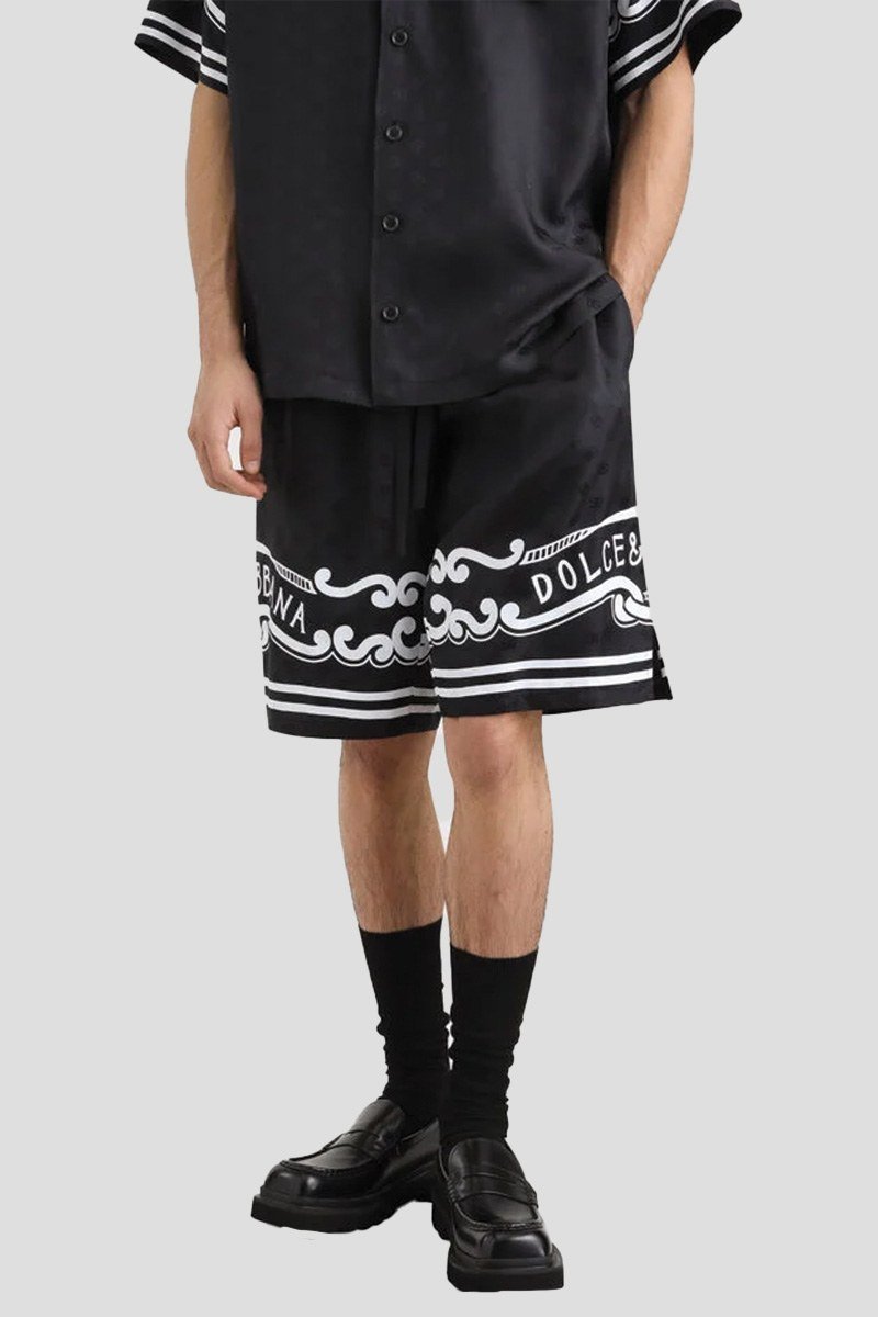Ανδρικό Μαύρο Silk Twill Shorts DOLCE&GABBANA