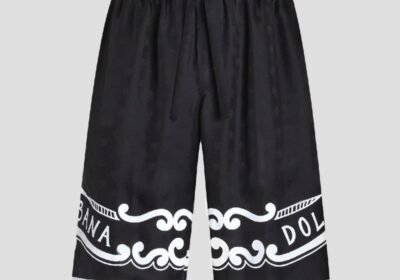 Ανδρικό-Μαύρο-Silk-Twill-Shorts-DOLCEGABBANA