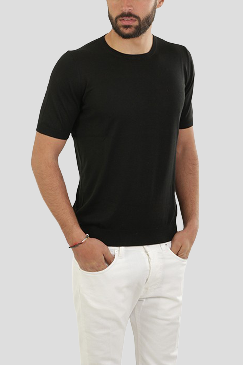 Ανδρικό-Μαύρο-Slik-T-shirt-GRAN-SASSO