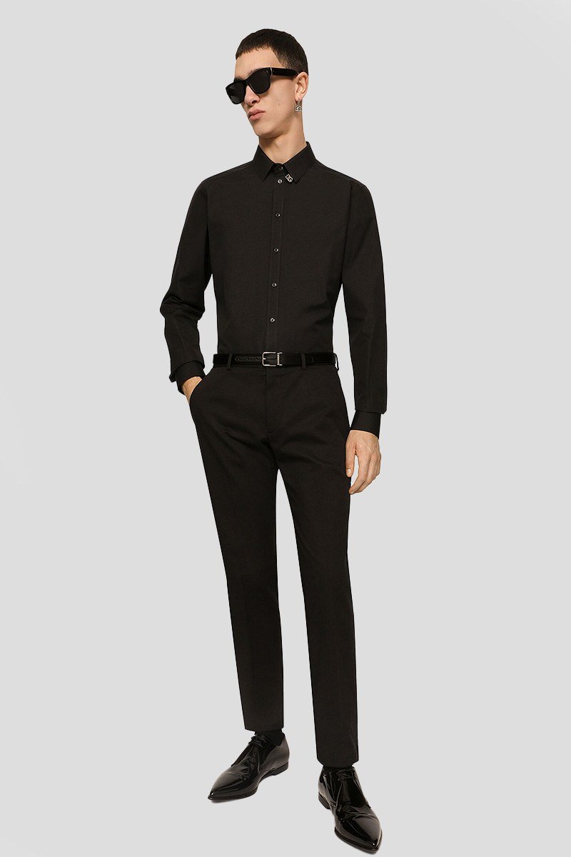 Ανδρικό Μαύρο Stretch cotton pants DOLCE&GABBANA