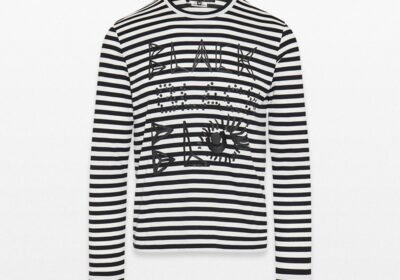 Ανδρικό-Μαύρο-Stripe-Long-Sleeve-T-Shirt-BLACK-COMME-DES-GARCONS
