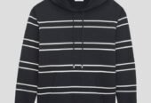 Ανδρικό Μαύρο Striped Hoodie SAINT SAINT LAURENT