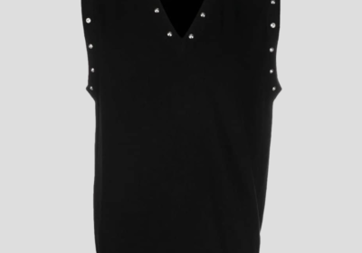 Ανδρικό-Μαύρο-Studded-V-Neck-Vest-VERSACE