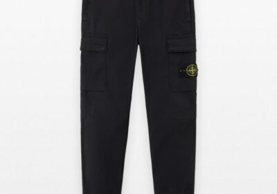 Ανδρικό-Μαύρο-Supima®-Cotton-Twill-Stretch-TC-Cargo-Trousers-STONE-ISLAND