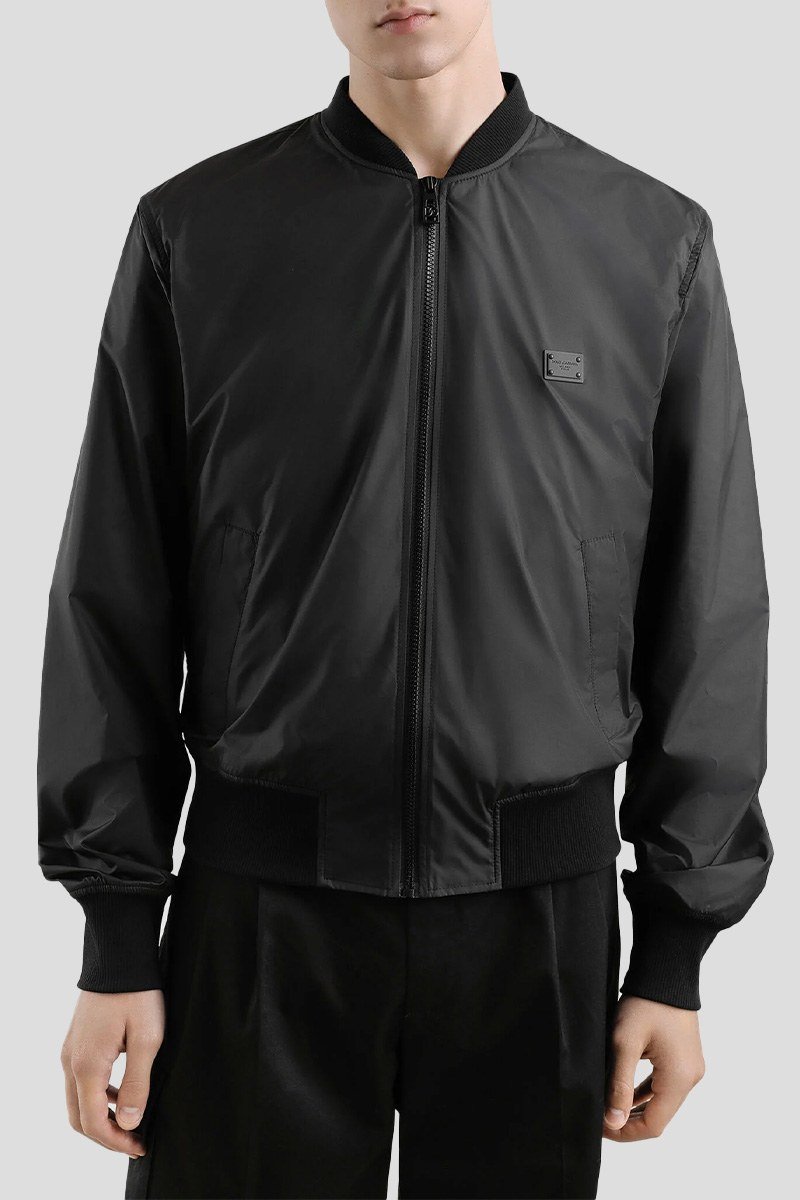 Ανδρικό Μαύρο Technical Fabric Bomber DOLCE&GABBANA