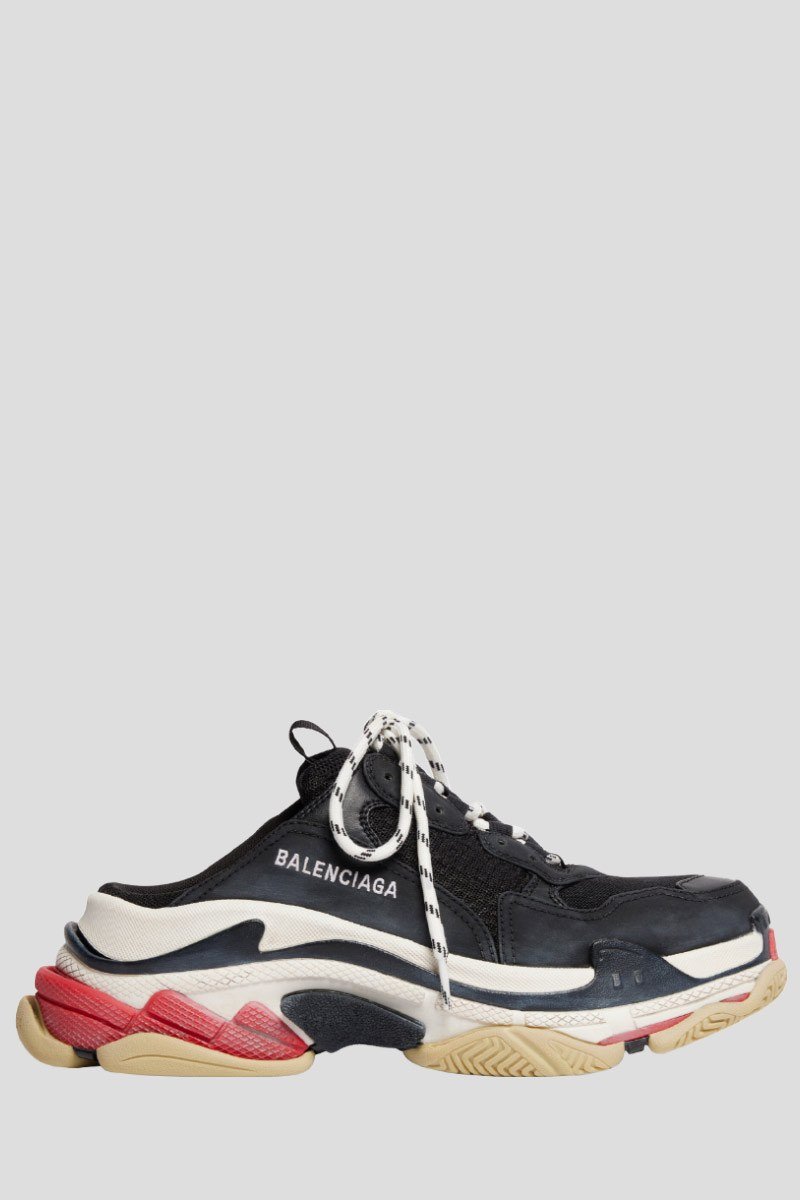 Ανδρικό-Μαύρο-Triple-S-Mule-In-Black-BALENCIAGA