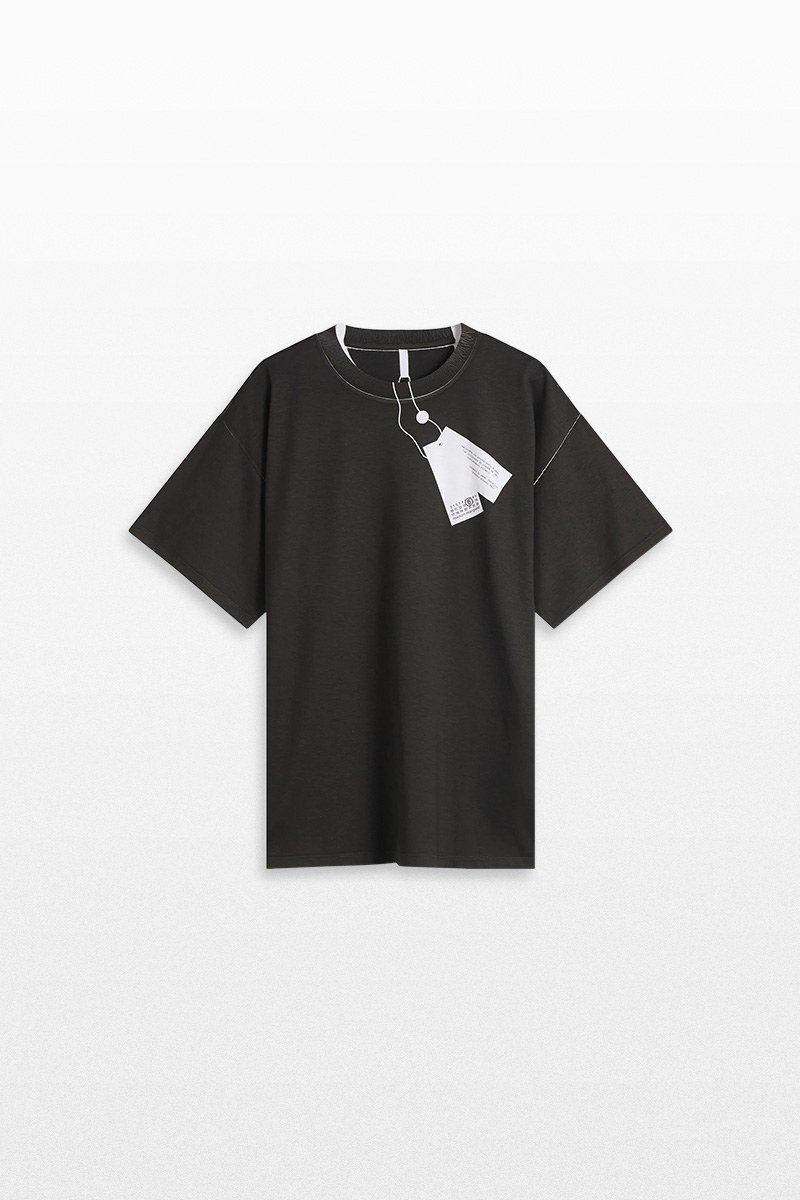 Ανδρικό-Μαύρο-Trompe-Loeil-T-Shirt-MM6-MAISON-MARGIELA