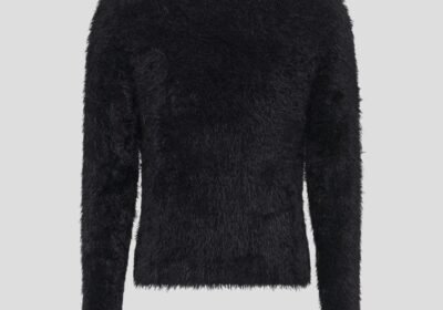 Ανδρικό-Μαύρο-Wild-Puffy-Knit-Crewneck-Sweater-MARINE-SERRE