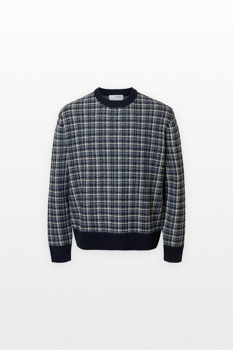 Ανδρικό Μαύρο Wool Blend Crewneck SELECTED HOMME