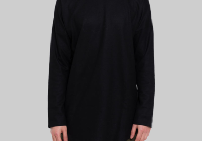 Ανδρικό-Μαύρο-Wool-Jersey-Taped-Tee-BARBARA-ALAN