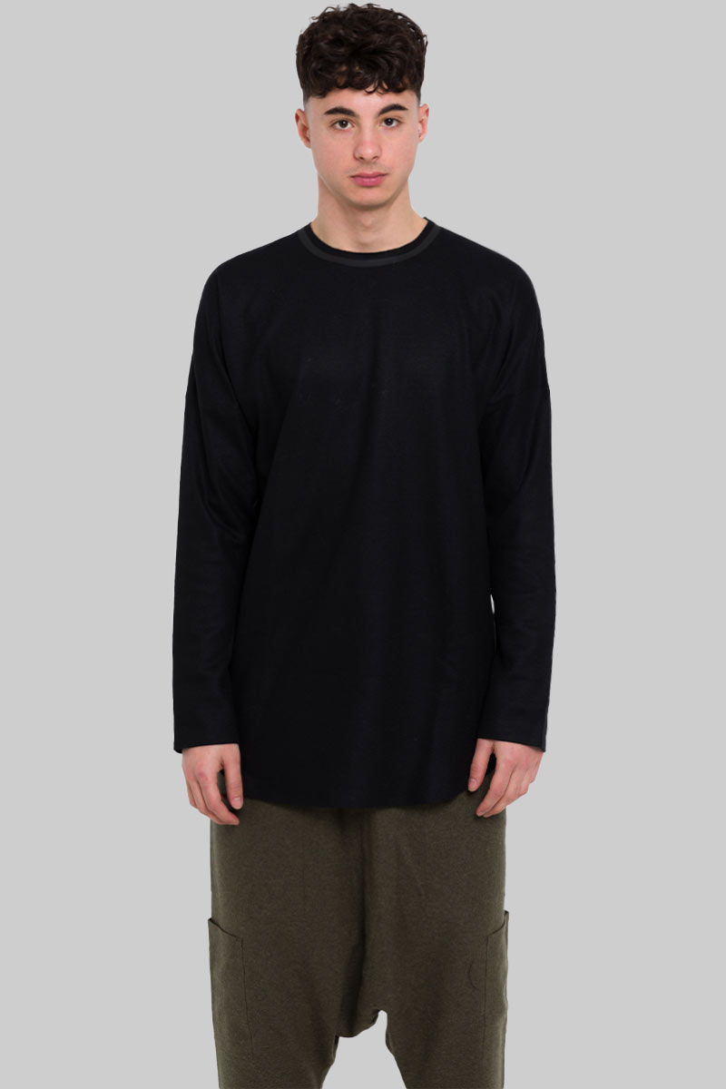 Ανδρικό Μαύρο Wool Jersey Taped BARBARA ALAN