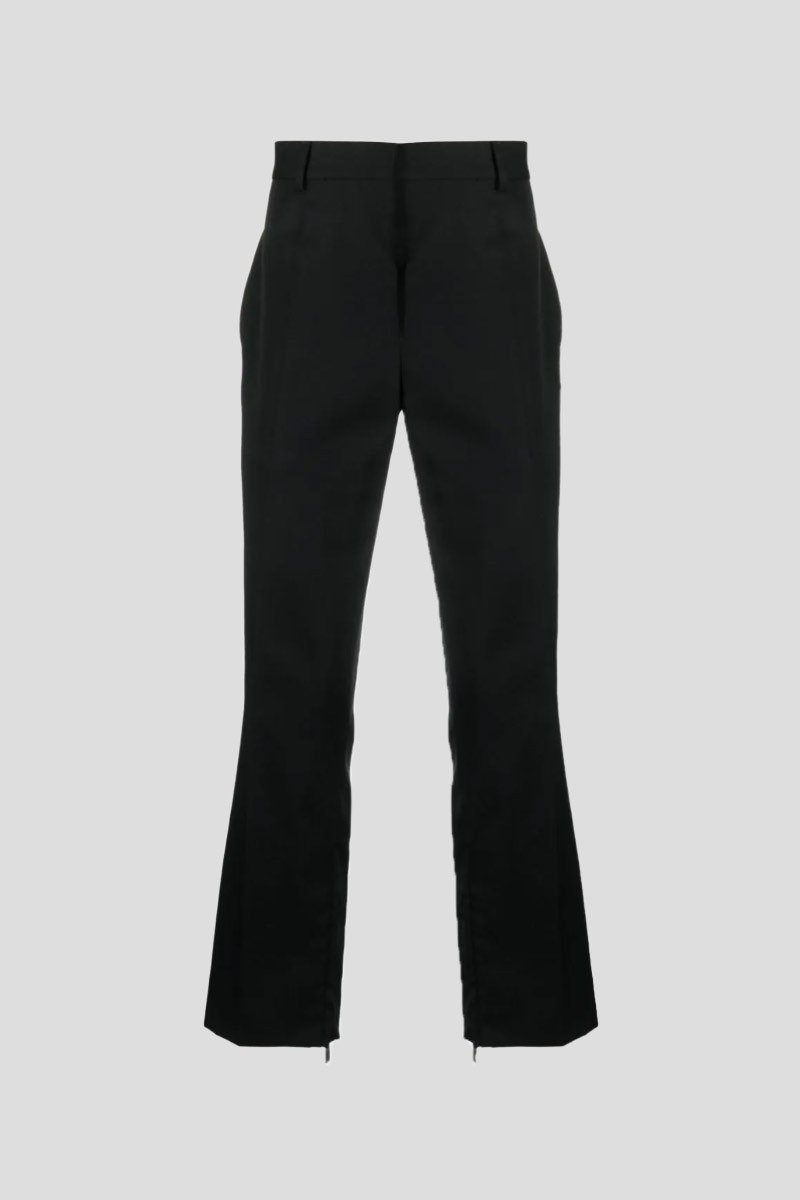 Ανδρικό-Μαύρο-Wool-Slim-Zip-Pants-In-Black-OFF-WHITE