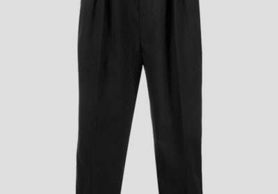 Ανδρικό-Μαύρο-Wool-Tapered-Trousers-SAINT-LAURENT