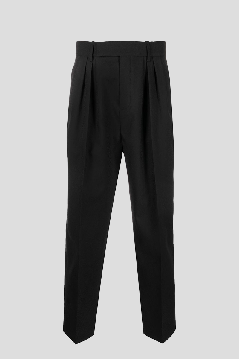 Ανδρικό Μαύρο Wool Tapered Trousers SAINT LAURENT