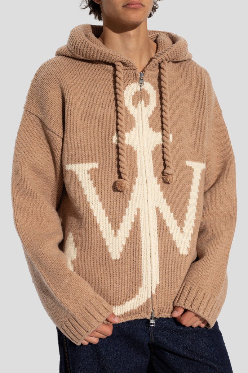 Ανδρικό Μπεζ Beige Hooded Cardigan JWANDERSON