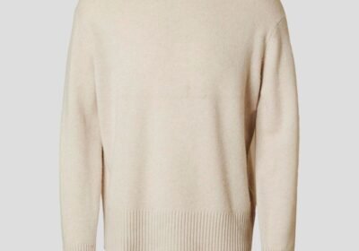 Ανδρικό-Μπεζ-Cashmere-Blend-Knitted-Pullover-SELECTED-HOMME