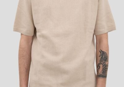 Ανδρικό-Μπεζ-Cotton-Knit-T-shirt-ASPESI