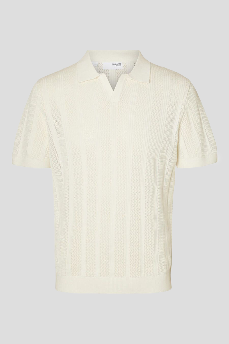 Ανδρικό Μπεζ Cotton Knitted Polo SELECTED HOMME