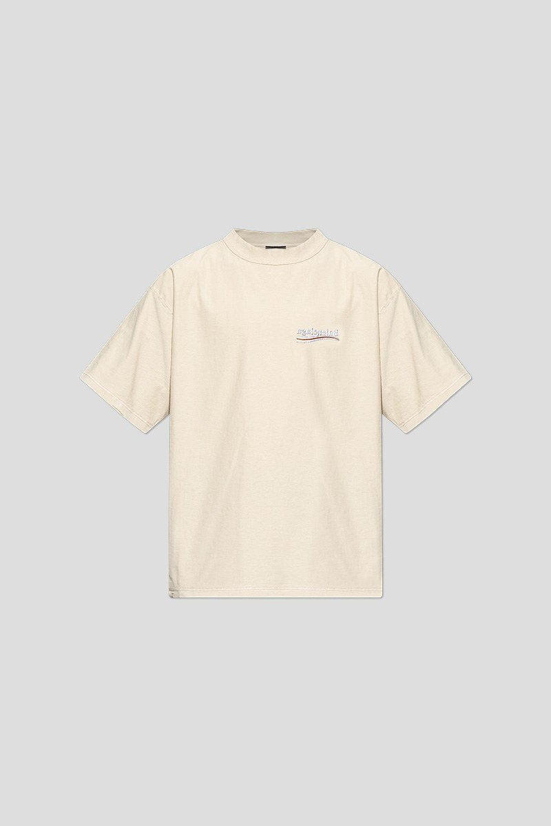 Ανδρικό-Μπεζ-Cream-T-shirt-With-Vintage-Effect-BALENCIAGA