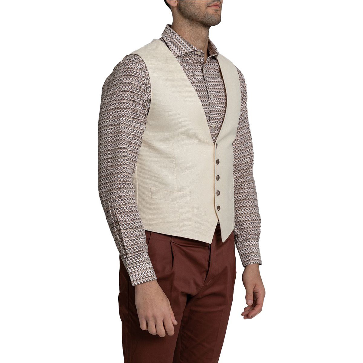 Ανδρικό Μπεζ Ecru Waistcoat Jacket SARTORIA MONK