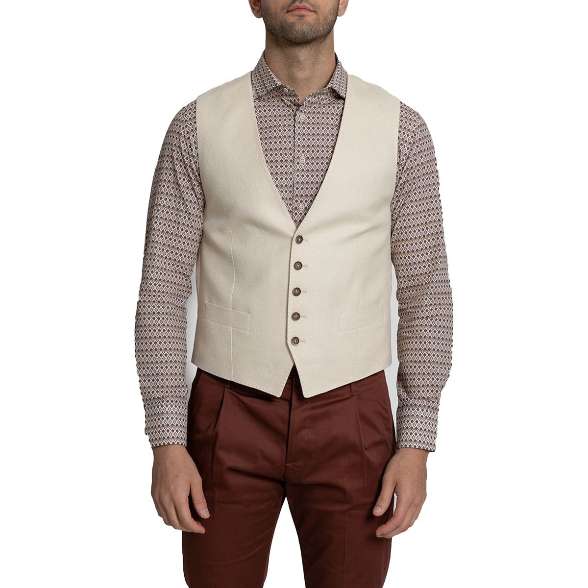 Ανδρικό Μπεζ Ecru Waistcoat Jacket SARTORIA MONK