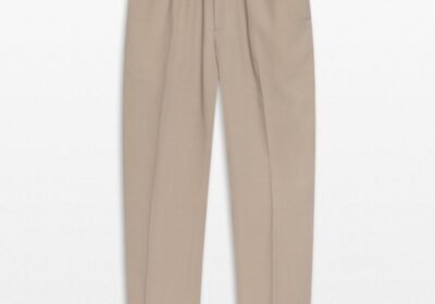 Ανδρικό-Μπεζ-Elasticated-Waist-Trousers-AMI-PARIS