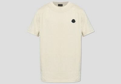 Ανδρικό-Μπεζ-Logo-T-Shirt-MONCLER