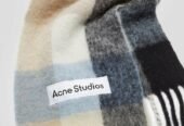 Ανδρικό Μπεζ Mohair Checked Scarf ACNE STUDIOS