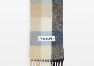 Ανδρικό-Μπεζ-Mohair-Checked-Scarf-ACNE-STUDIOS
