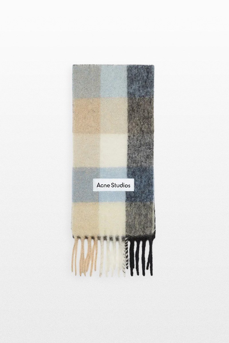 Ανδρικό-Μπεζ-Mohair-Checked-Scarf-ACNE-STUDIOS
