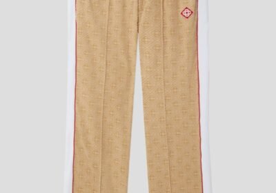 Ανδρικό-Μπεζ-Monogram-Velour-Track-Pants-CASABLANCA