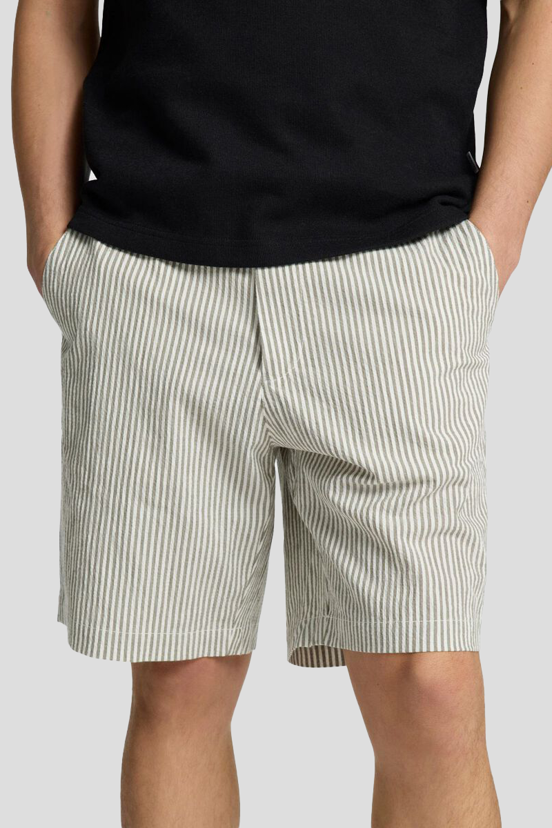 Ανδρικό-Μπεζ-Seersucker-Shorts-SELECTED-HOMME