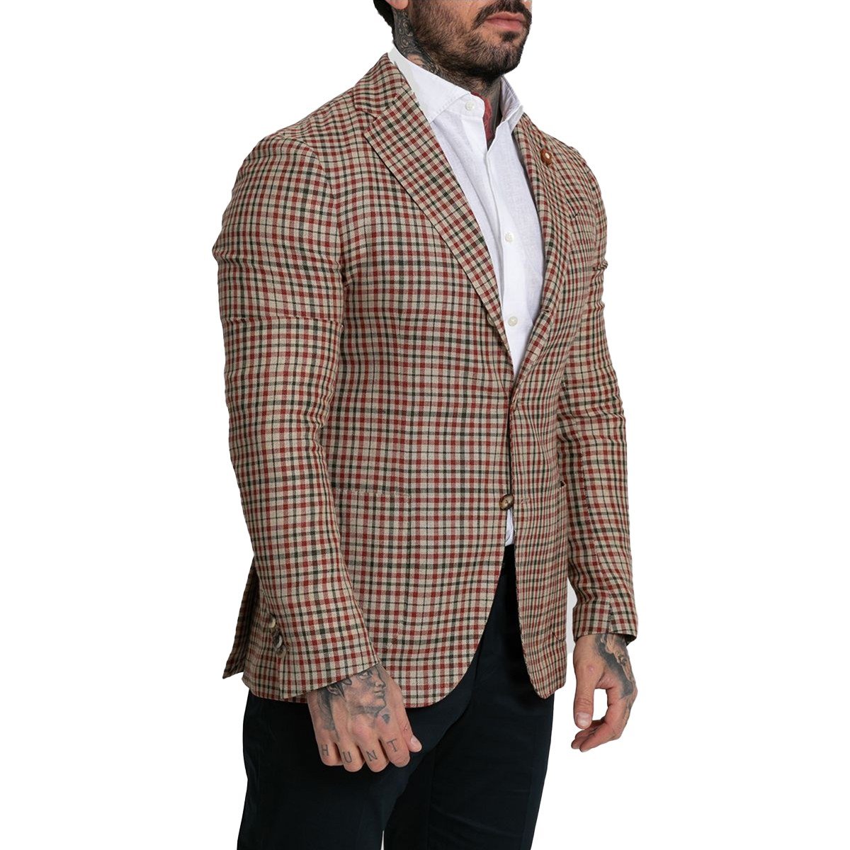 Ανδρικό Μπεζ Two Button Check LARDINI