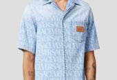 Ανδρικό Μπλε Allover Denim Shirt VERSACE