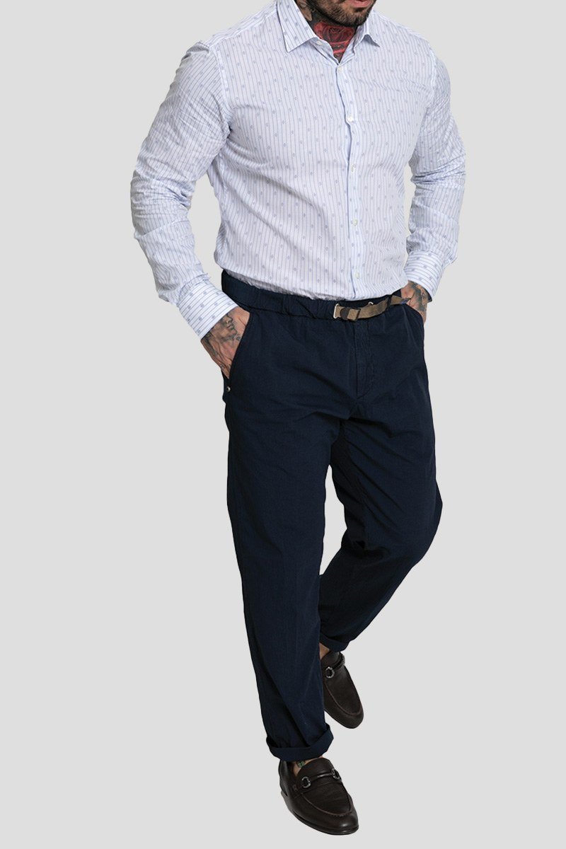 Ανδρικό Μπλε Blue Pants White WHITE SAND