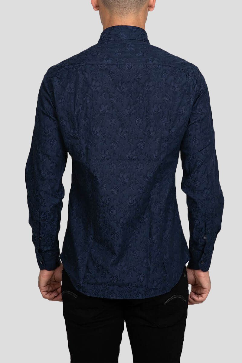 Ανδρικό Μπλε Blue Pattern Shirt BASTONCINO