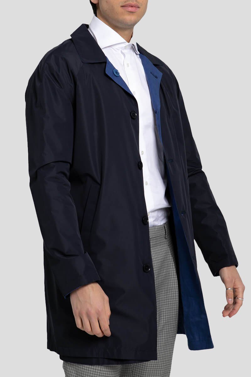 Ανδρικό Μπλε Button Up Raincoat CORNELIANI