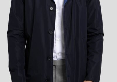 Ανδρικό-Μπλε-Button-Up-Raincoat-JacketBlue-CORNELIANI