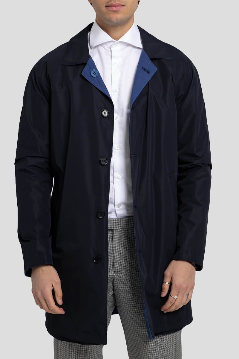 Ανδρικό Μπλε Button Up Raincoat CORNELIANI