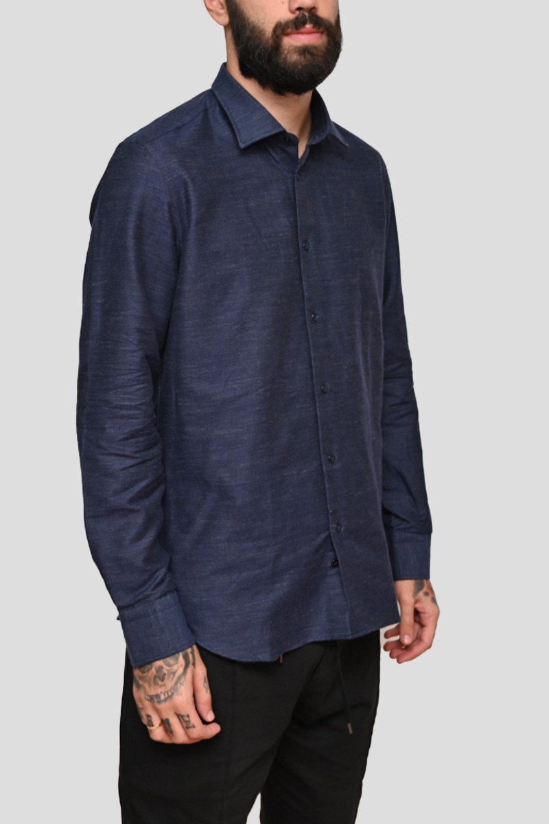Ανδρικό Μπλε Classic Shirt In MIRCAM
