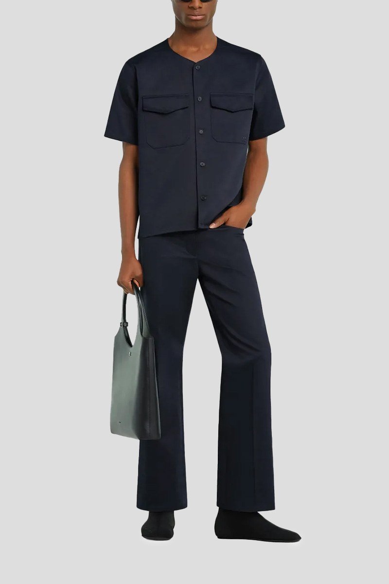 Ανδρικό Μπλε Collarless Shirt COURRÈGES COURRÈGES