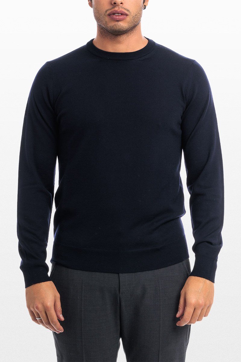 Ανδρικό-Μπλε-Crew-Neck-Sweater-Blue-39MASQ