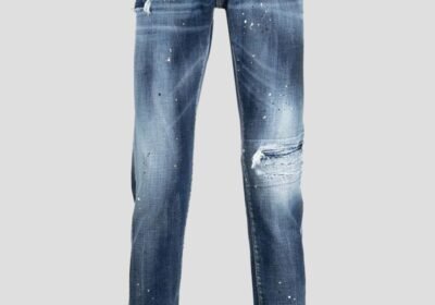 Ανδρικό-Μπλε-Distressed-Slim-fit-Jeans-DSQUARED