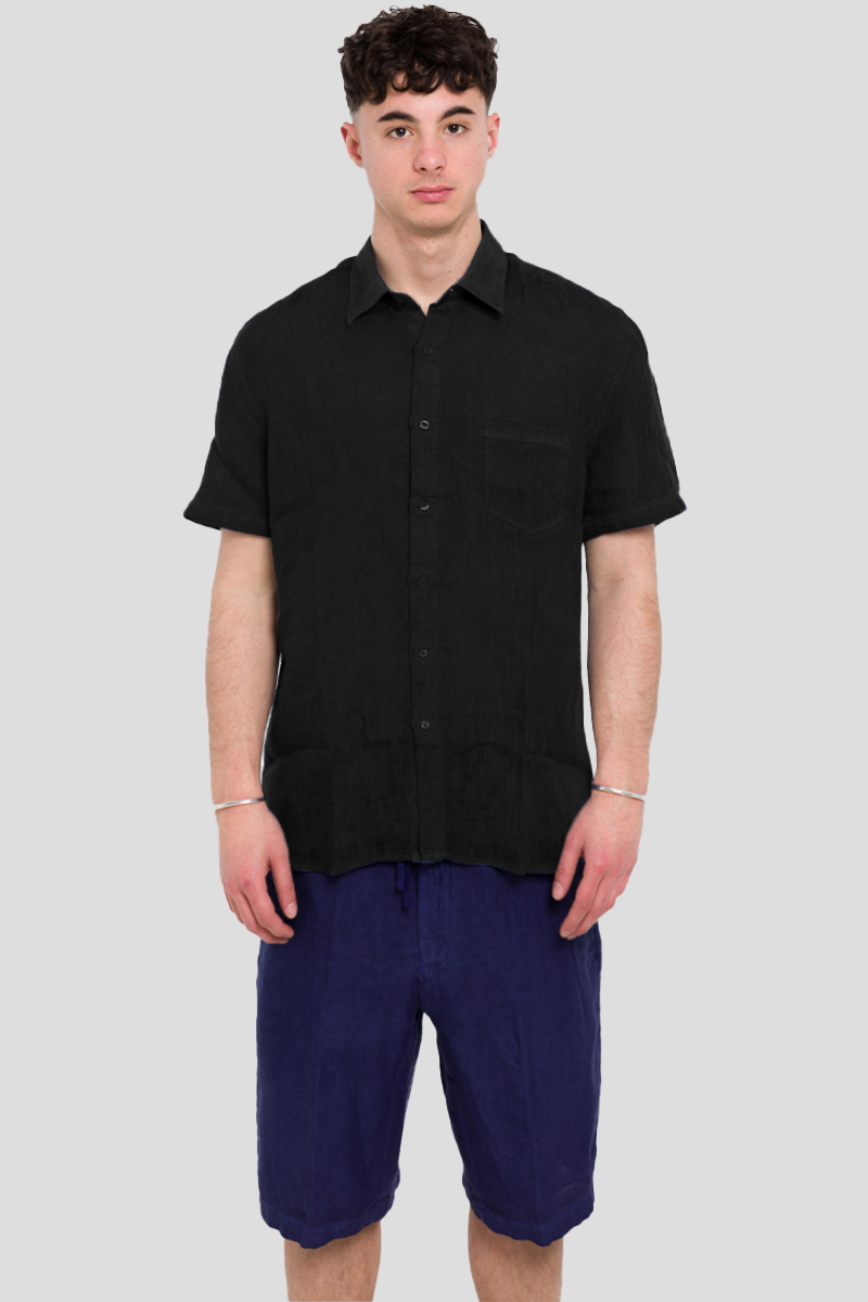 Ανδρικό-Μπλε-Linen-Shorts-In-Blue-120-LINO