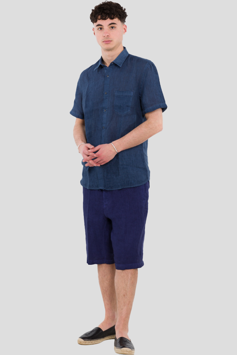 Ανδρικό Μπλε Lino Shirt Natural 120% LINO